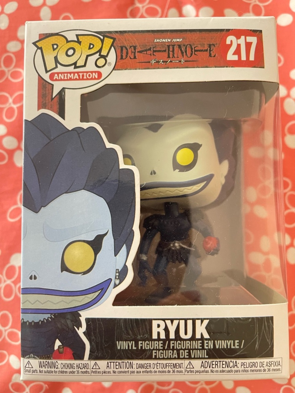 Funko Pop! Ryuk Figure with Yellow Eyes and Blue Skin.”3 extra gifts” Like New.